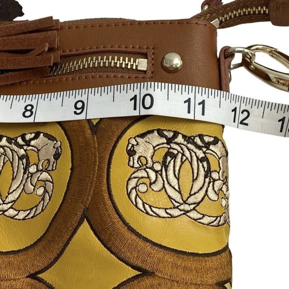 Vintage Sharif Handbag Crossbody Shoulder Purse Africa Jungle Embroidery Leather - Picture 7 of 12